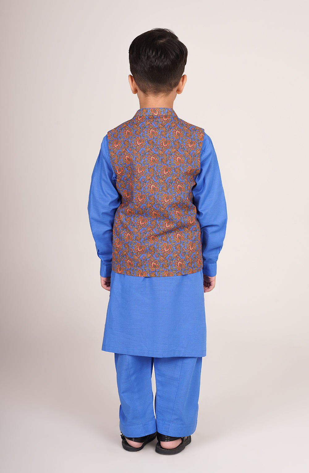 Boys Printed Waistcoat 3 Piece Suit