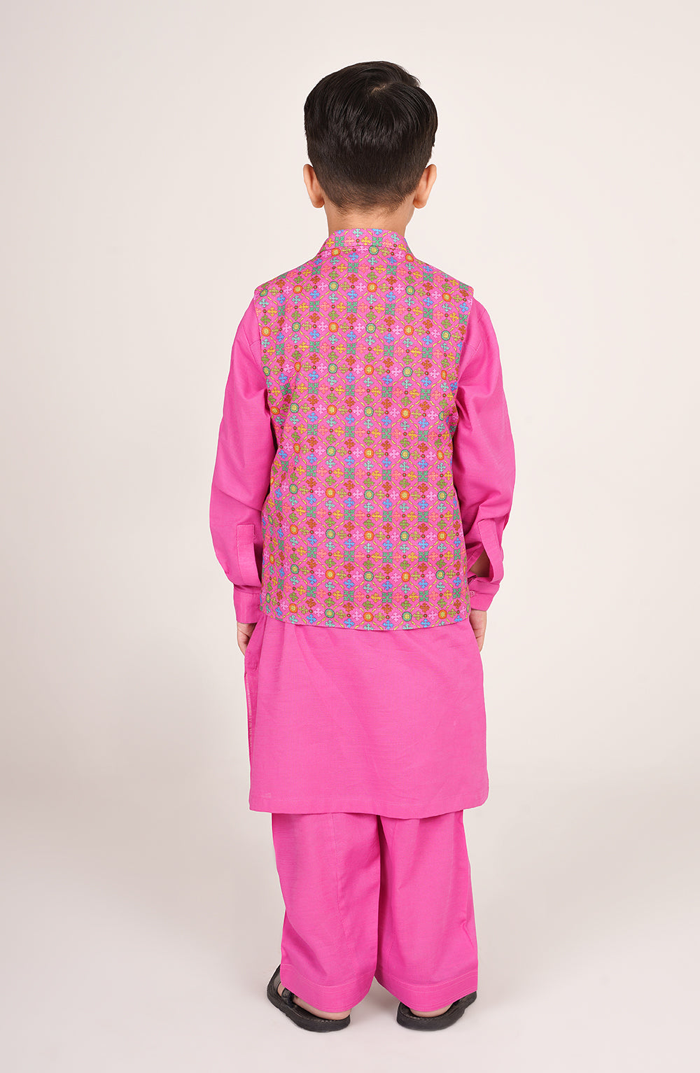 Boys Printed Waistcoat 3 Piece Suit