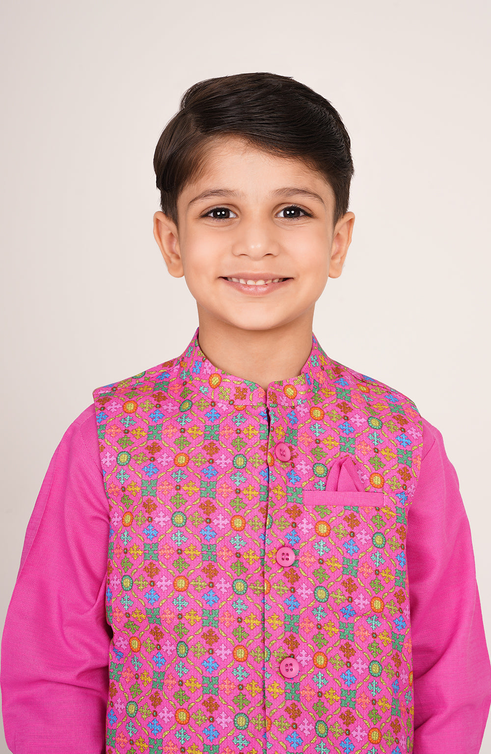 Boys Printed Waistcoat 3 Piece Suit