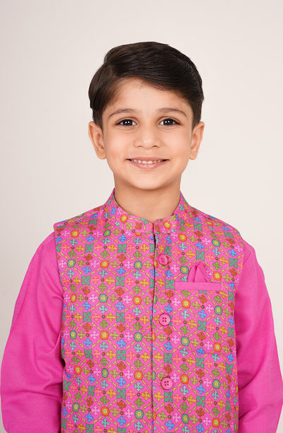 Boys Printed Waistcoat 3piece Suit - SIS816225 - Shop Now at Leisure Club