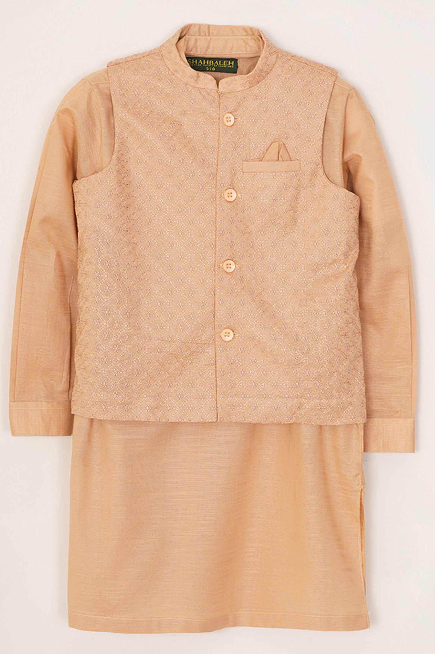 Boys Embroidered Waistcoat 3 Piece Suit - SIS819225