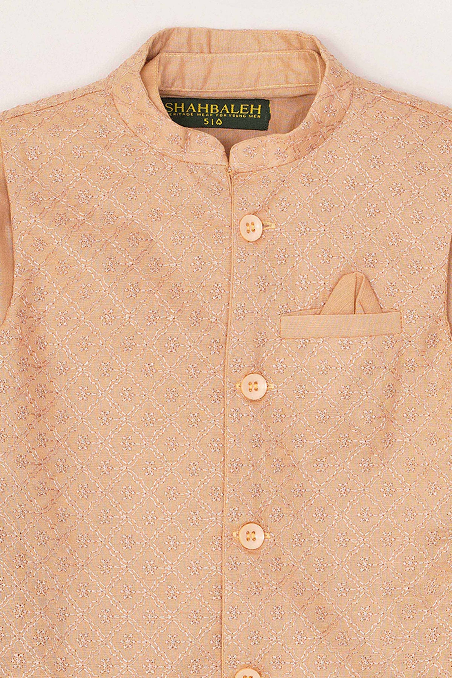 Boys Embroidered Waistcoat 3 Piece Suit - SIS819225