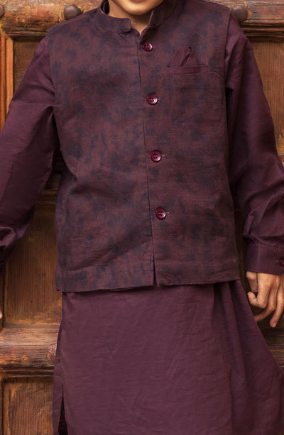 Printed Waistcoat 3 Piece Suit - SIS822225