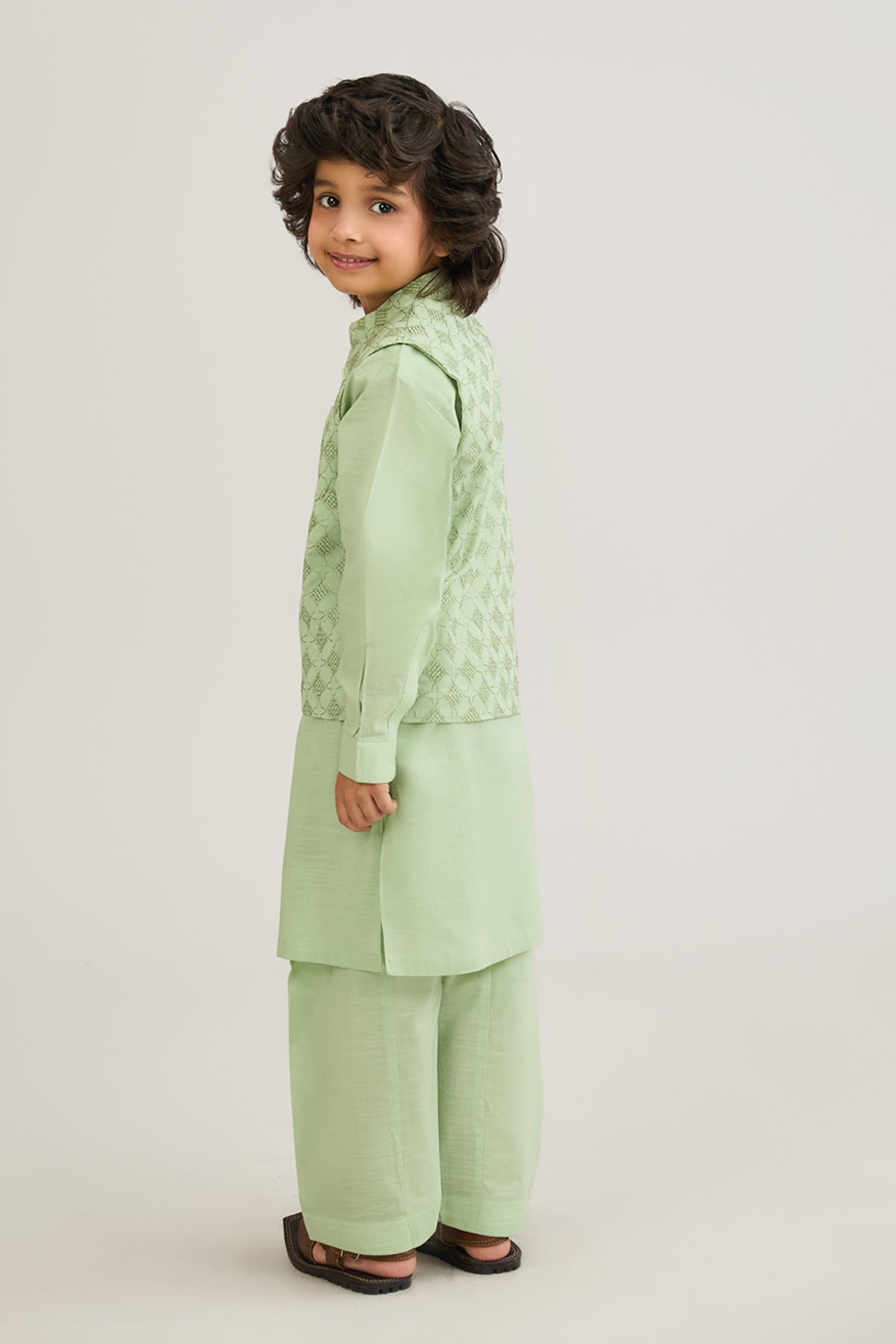 Boys Embroidered Waistcoat 3 Piece Suit - SIS825225 - Shop Now at Leisure Club