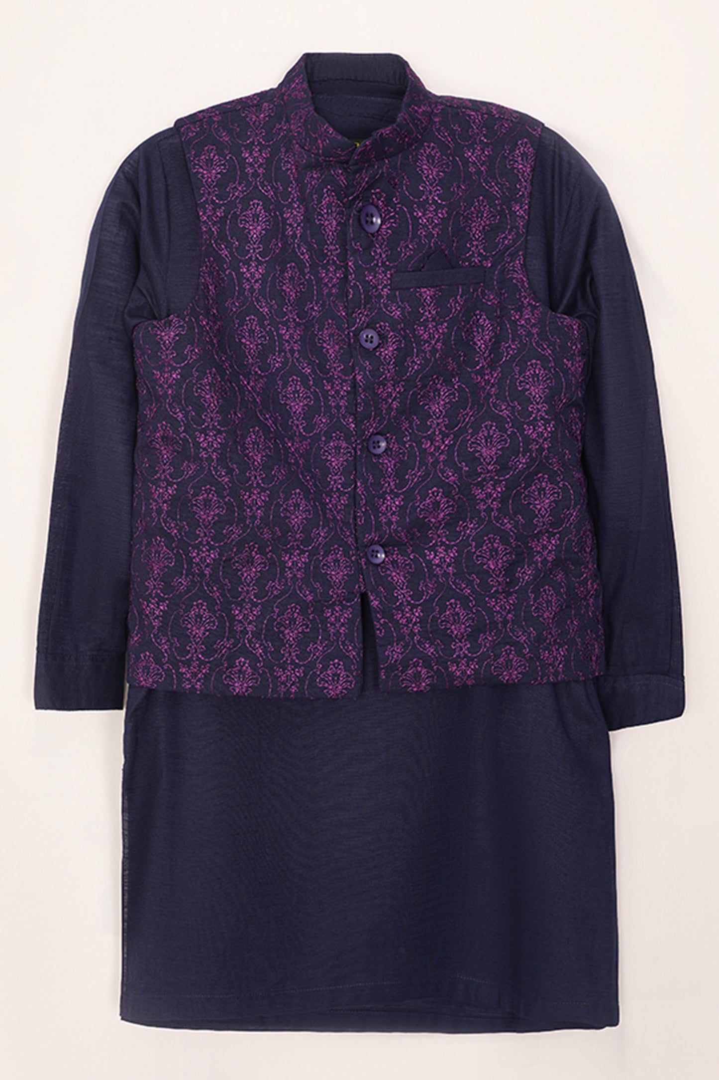Embroidered Waistcoat 3 Piece Suit - SIS827225