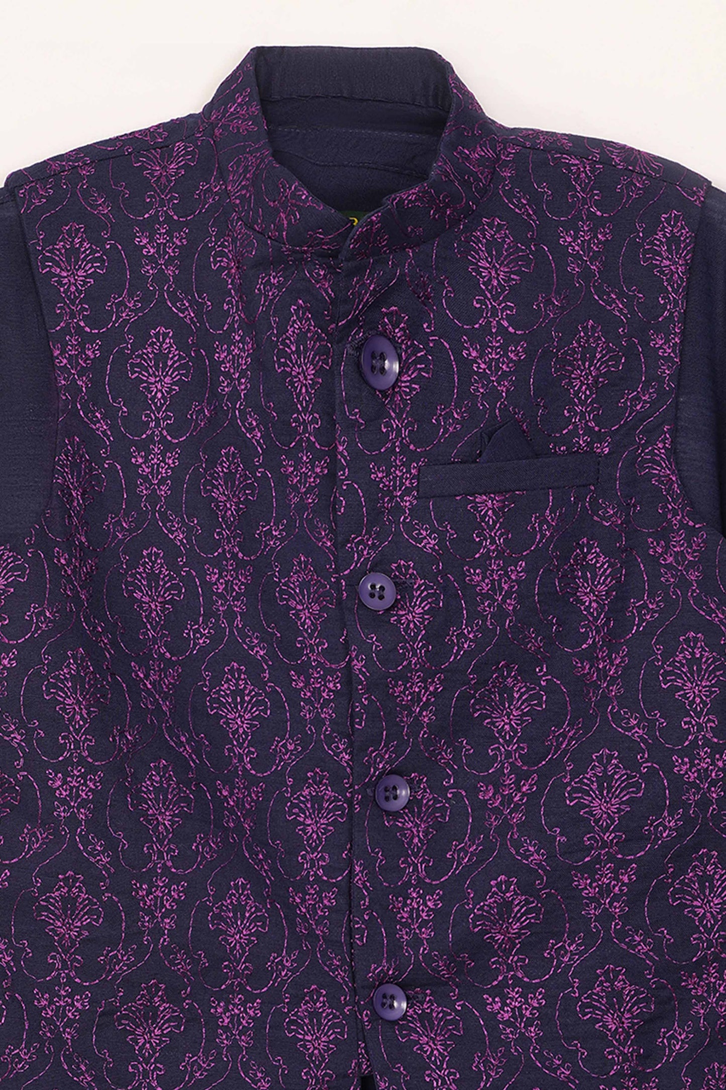 Embroidered Waistcoat 3 Piece Suit - SIS827225