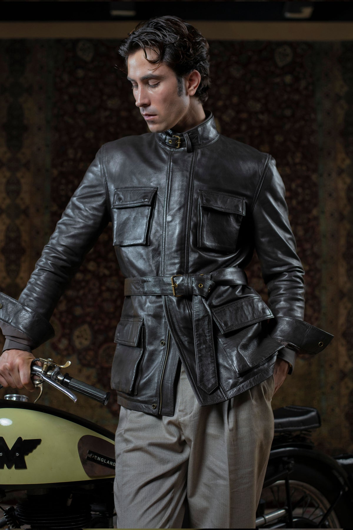 Royal Enfield Leather Biker Jacket - SLJ400426