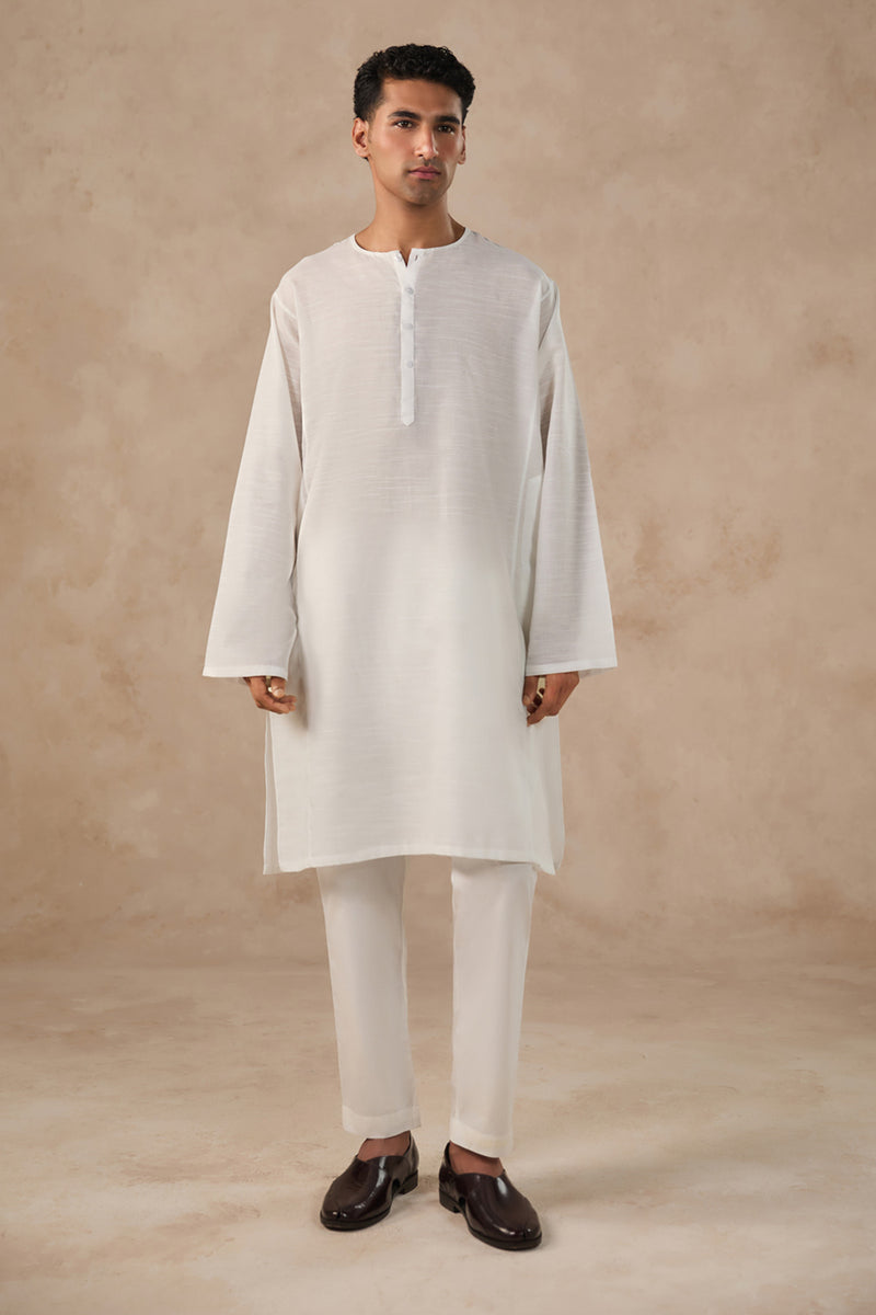 Ali Garh Kurta In Slub Ctton - SMK108126 - Shop Now at Shahnameh