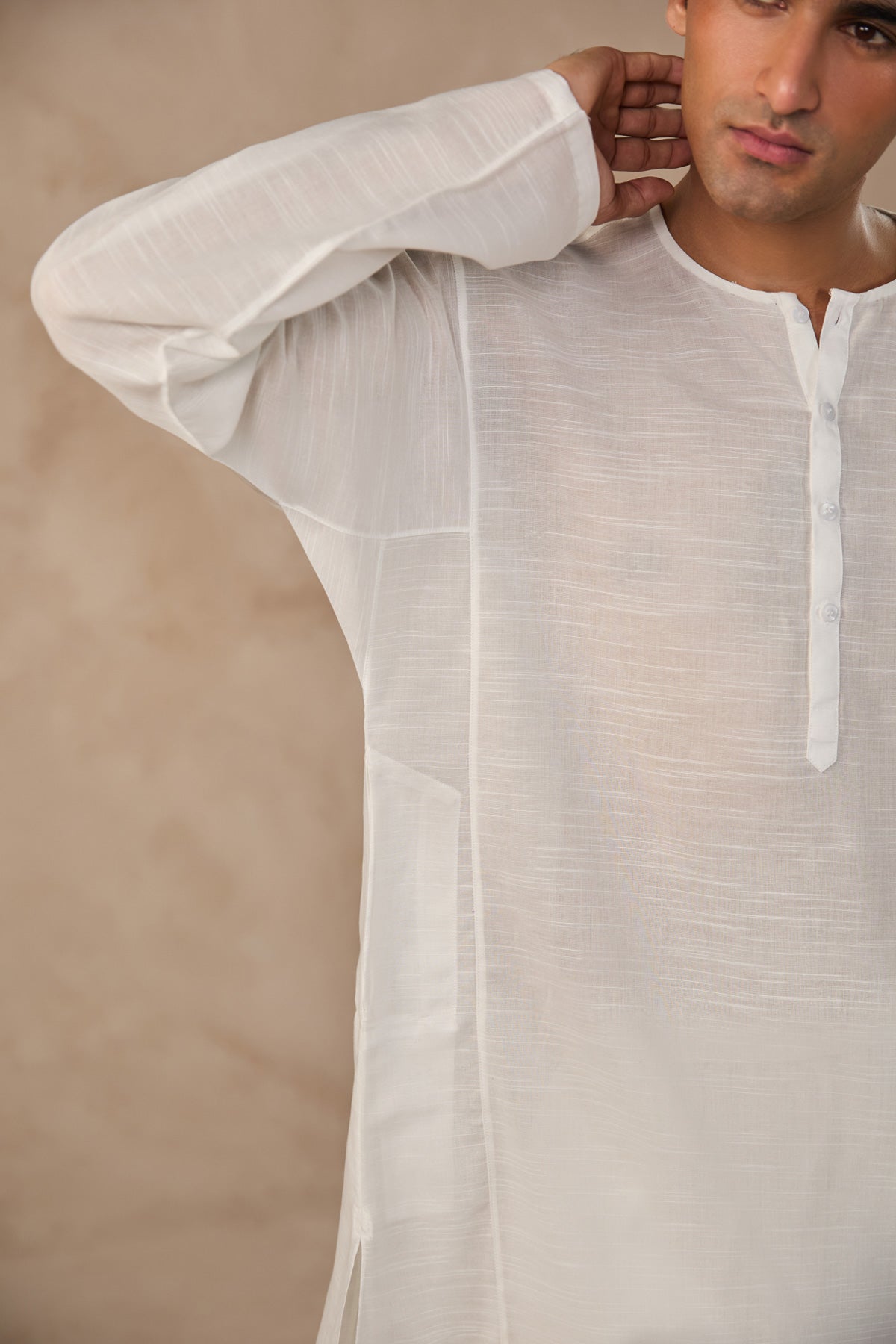 Ali Garh Kurta In Slub Ctton - SMK108126 - Shop Now at Shahnameh