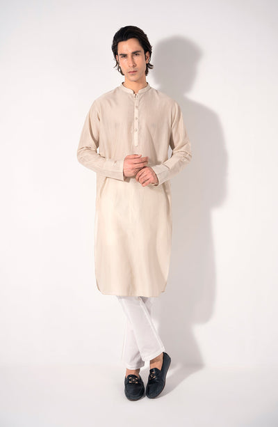 Beige Essential Kurta - Shop Now at Shahnameh