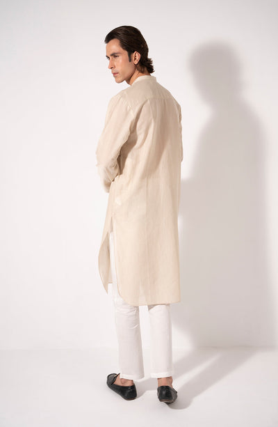 Beige Essential Kurta - Shop Now at Shahnameh