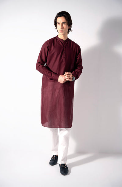 Maroon Essential Kurta - Shop Now at Shahnameh