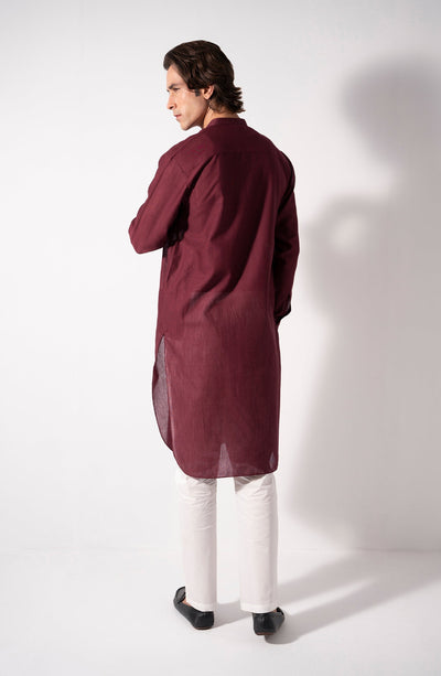 Maroon Essential Kurta - Shop Now at Shahnameh