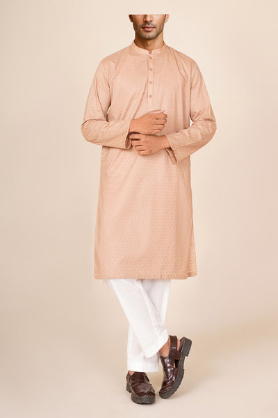 Men's Schiffli Embroidered Kurta - Shop Now at Shahnameh