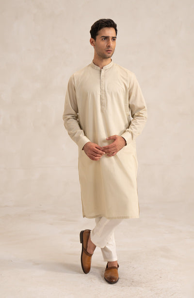 Men's Front Placket Embroidered Kurta