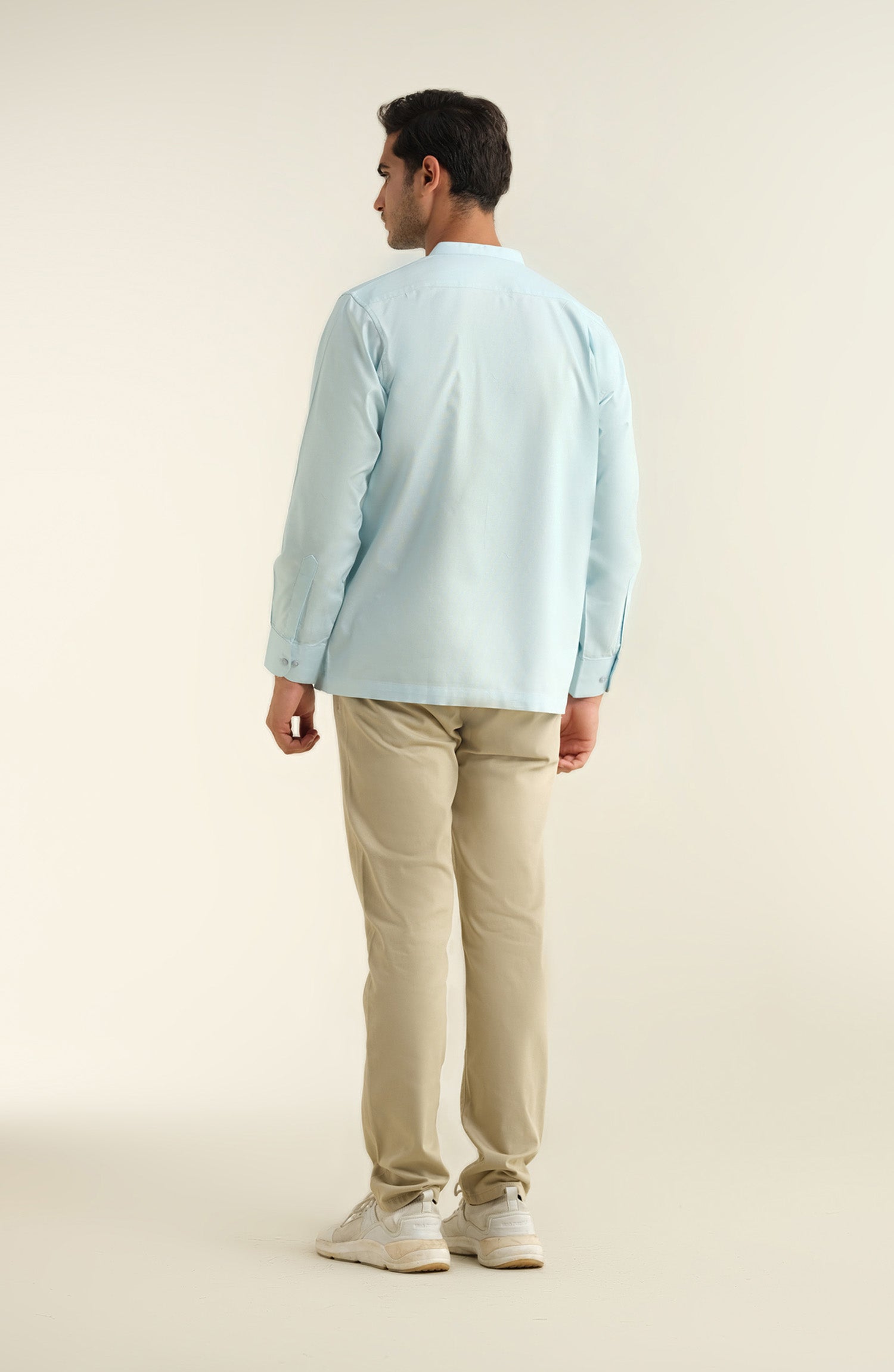Men's Band Collar Oxford Shirt - Shop Now at Shahnameh