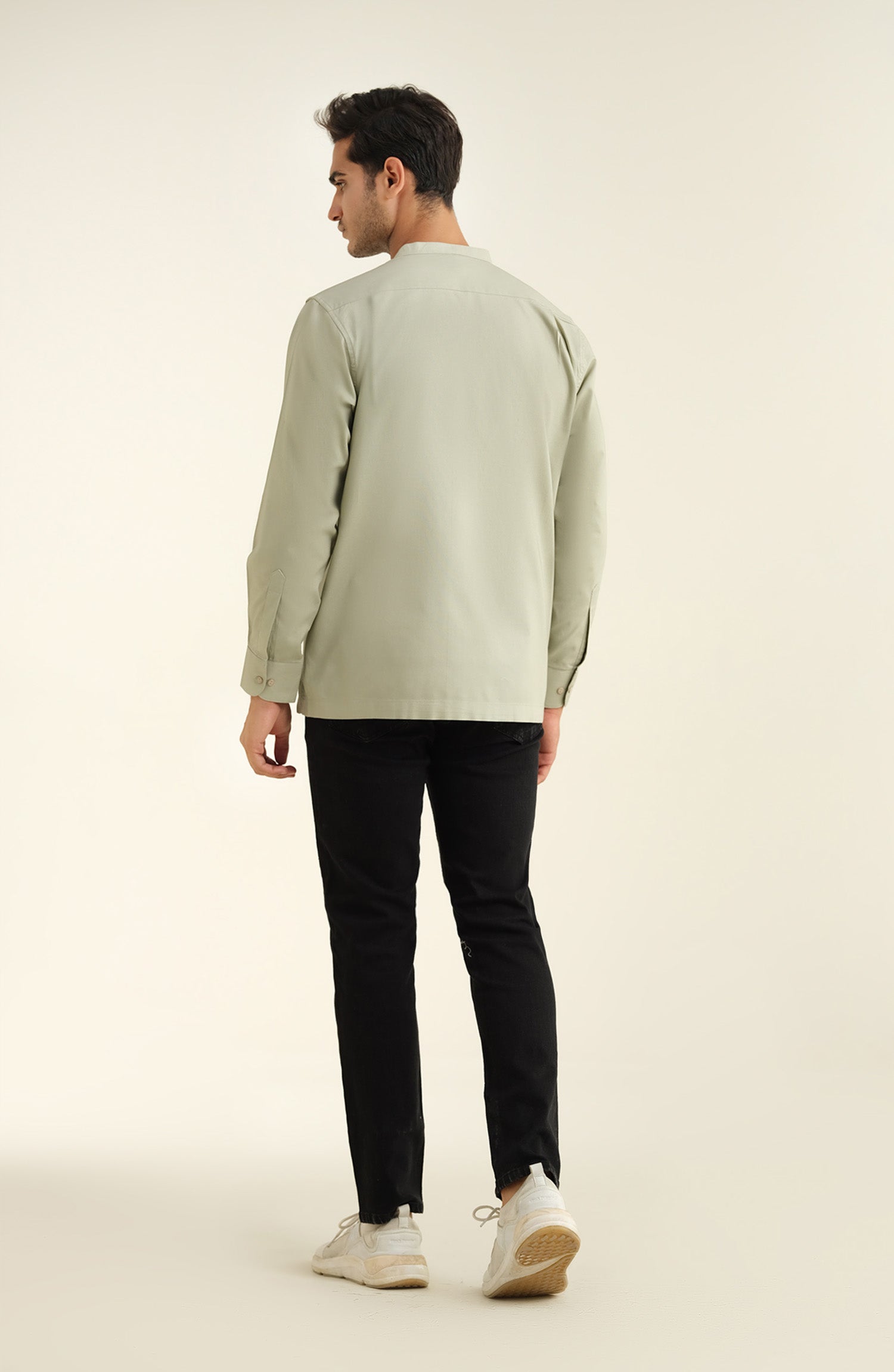 Men's Band Collar Oxford Shirt - Shop Now at Shahnameh