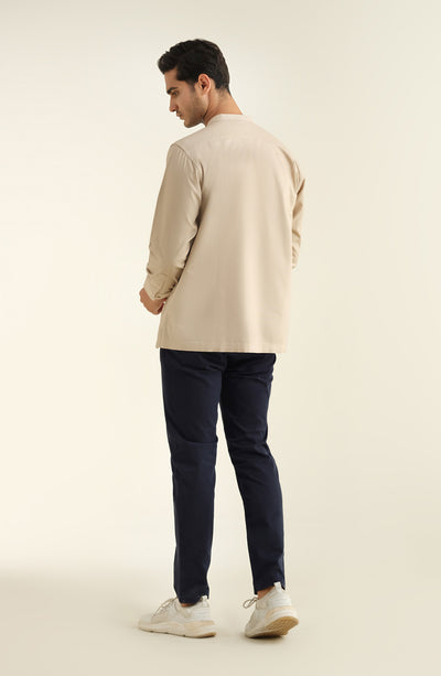 Men's Band Collar Oxford Shirt