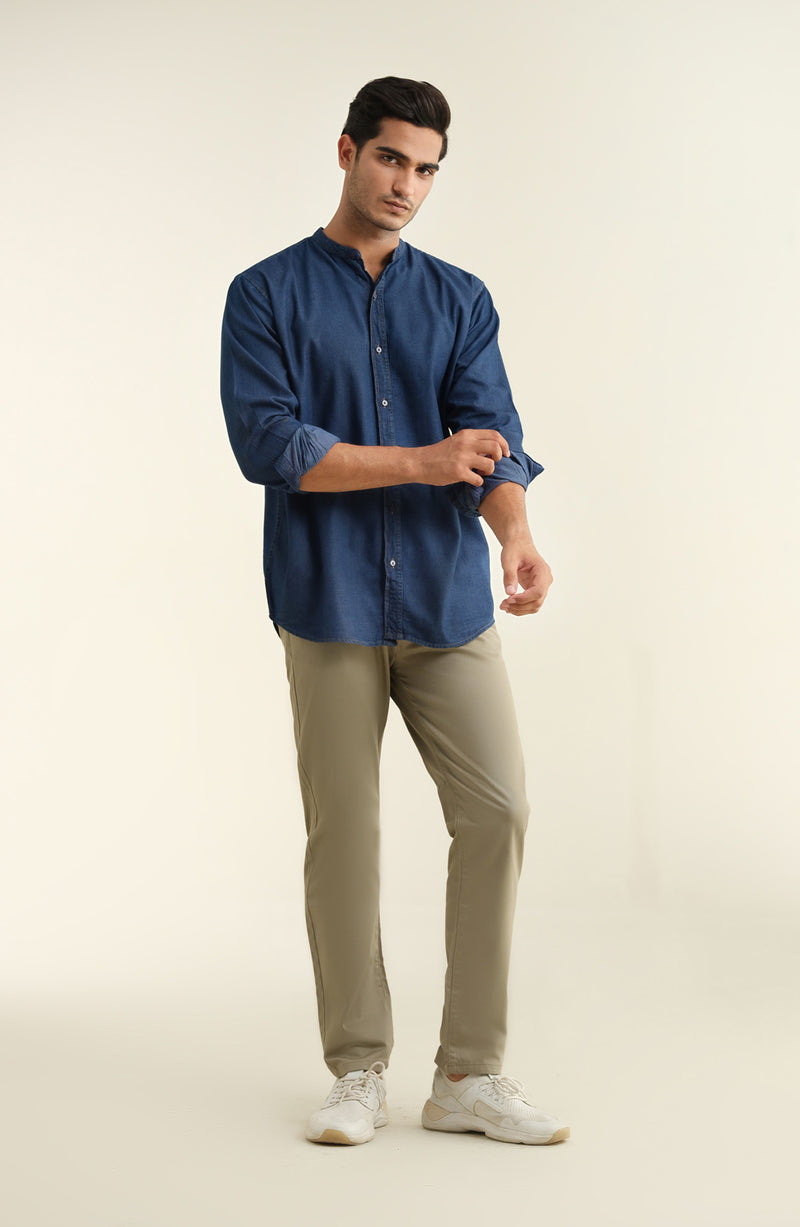 Men's Denim Tunic - Shop Now at Shahnameh