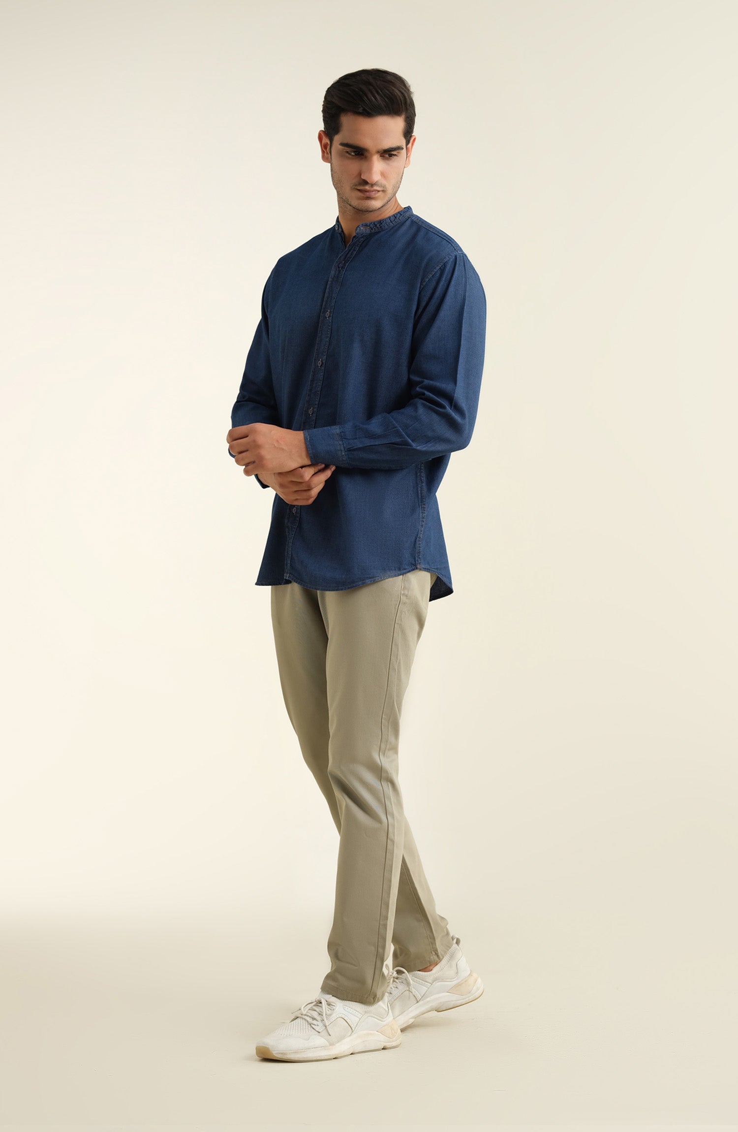 Men's Denim Tunic - Shop Now at Shahnameh