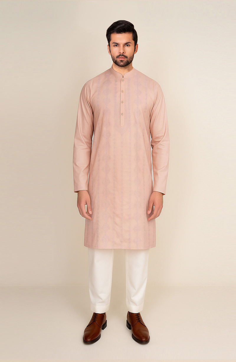 Men's Front Embroidered Kurta - SMK818225 - Shop Now at Shahnameh