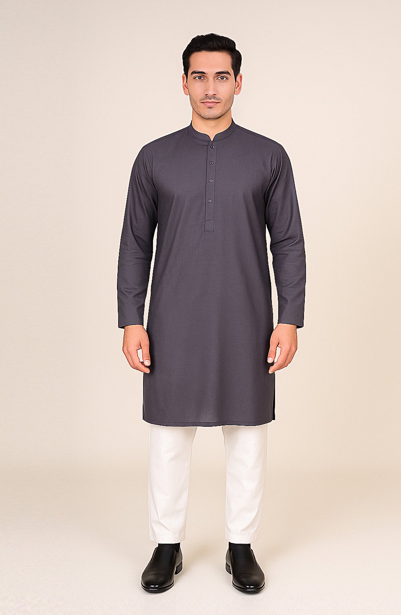 Men's Plain Band Kurta