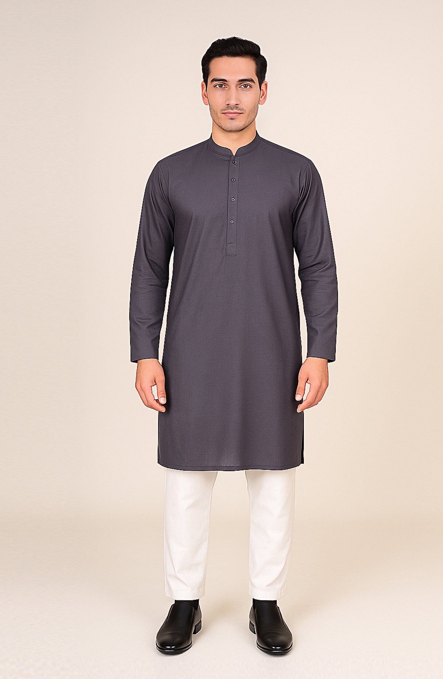 Men's Plain Band Kurta