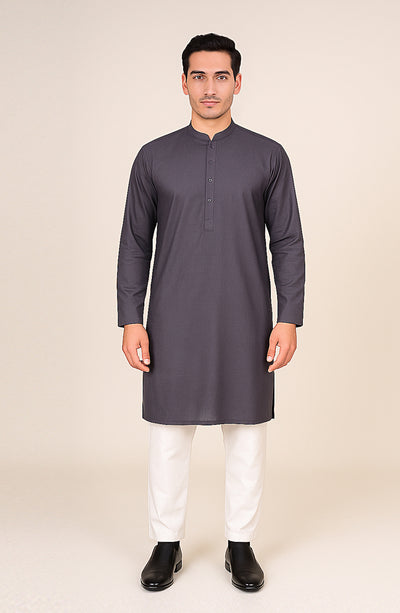 Men's Plain Band Kurta