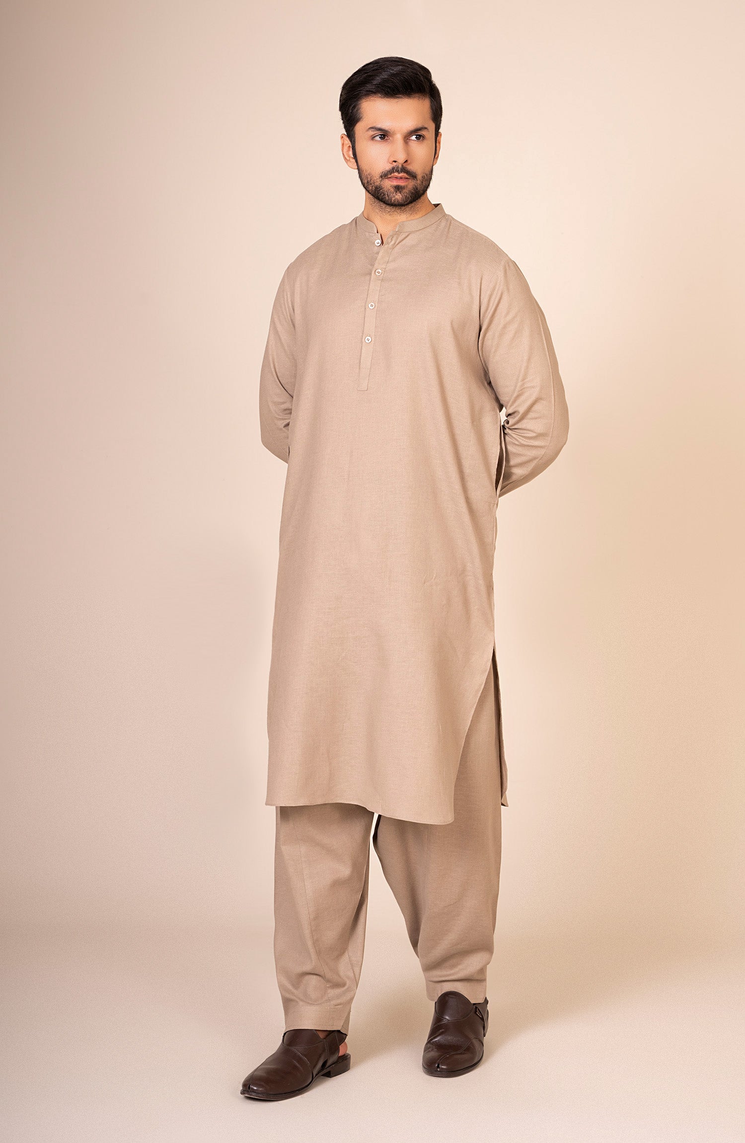 Band Collar Suit - SMS211425 - Shop Now at Shahnameh