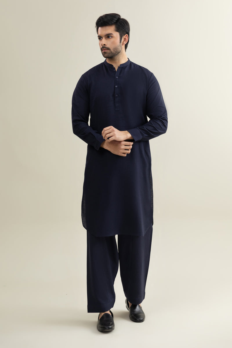 Band Collar Suit - SMS215425 - Shop Now at Shahnameh