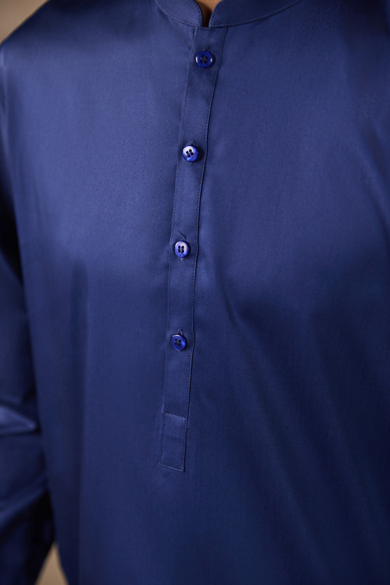 Awami Suit In Satin Pima Cotton - SMS232126