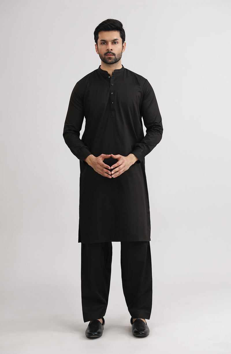 Band Collar Suit - SMS235425 - Shop Now at Shahnameh