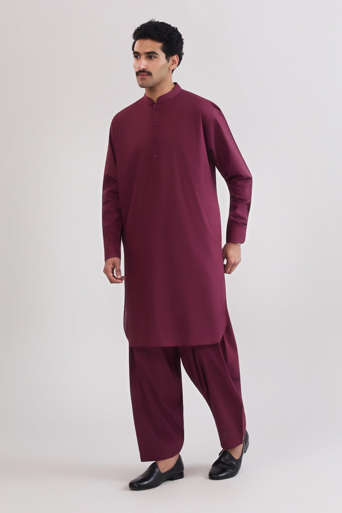 Men Band Collar Suit - SMS701125 - Shop Now at Shahnameh