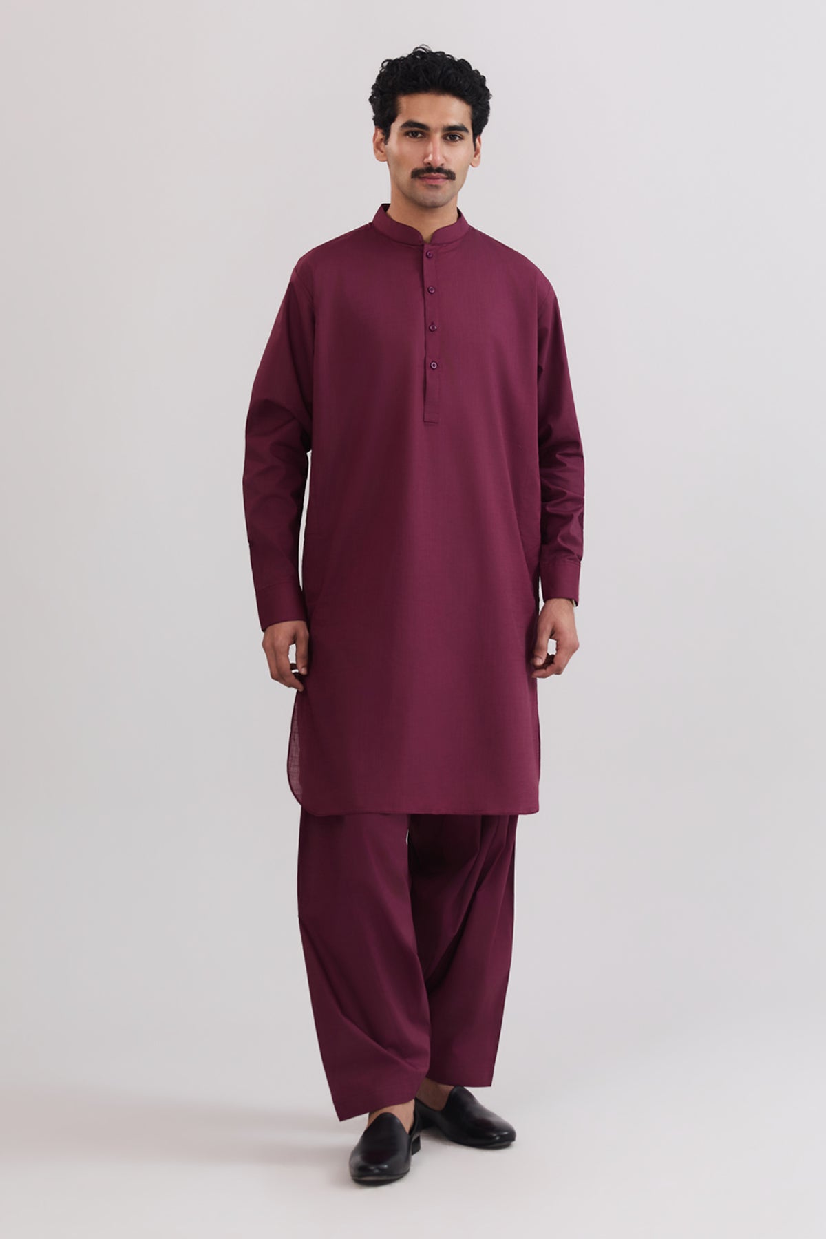 Men Band Collar Suit - SMS701125 - Shop Now at Shahnameh