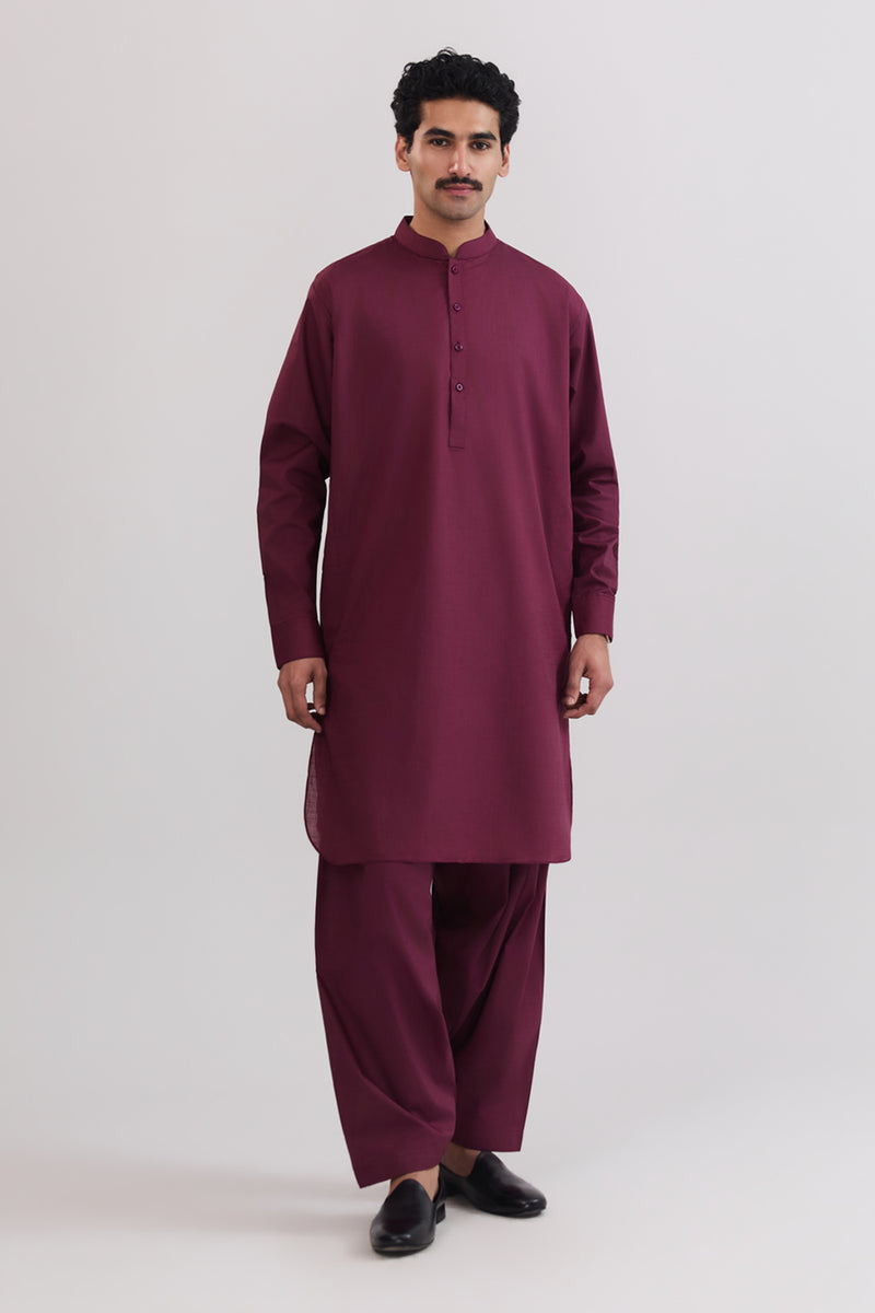 Men Band Collar Suit - SMS701125 - Shop Now at Shahnameh