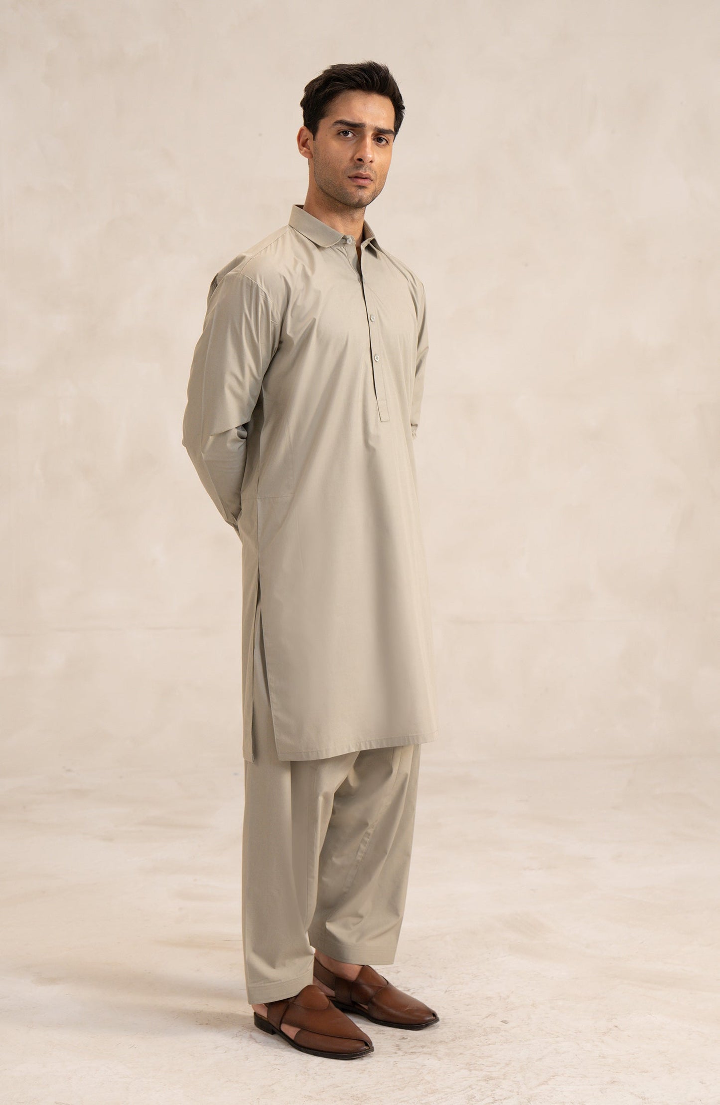 Men's 2 Piece Band Collar Suit