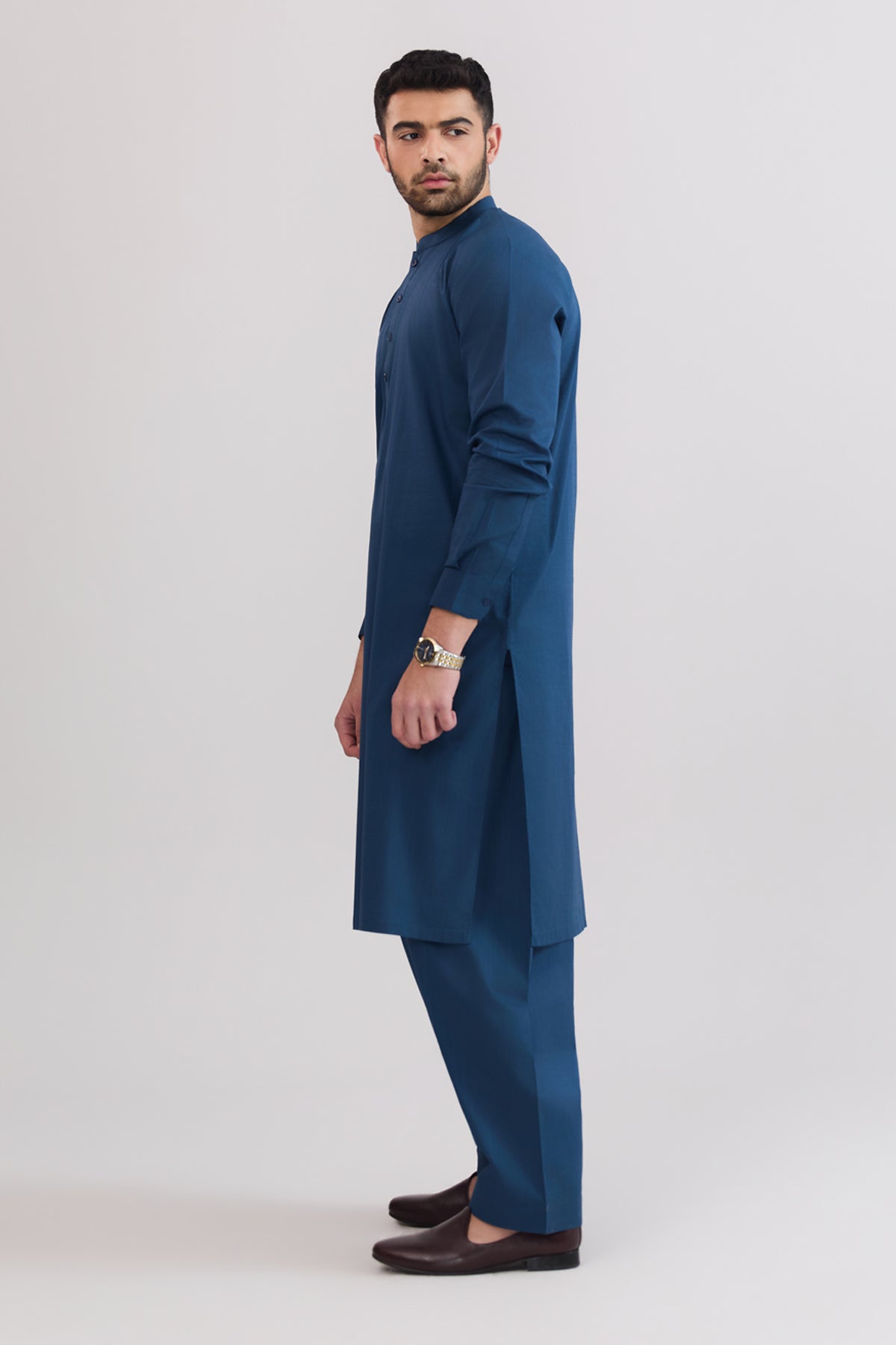 Men Band Collar Suit - SMS809225 - Shop Now at Shahnameh