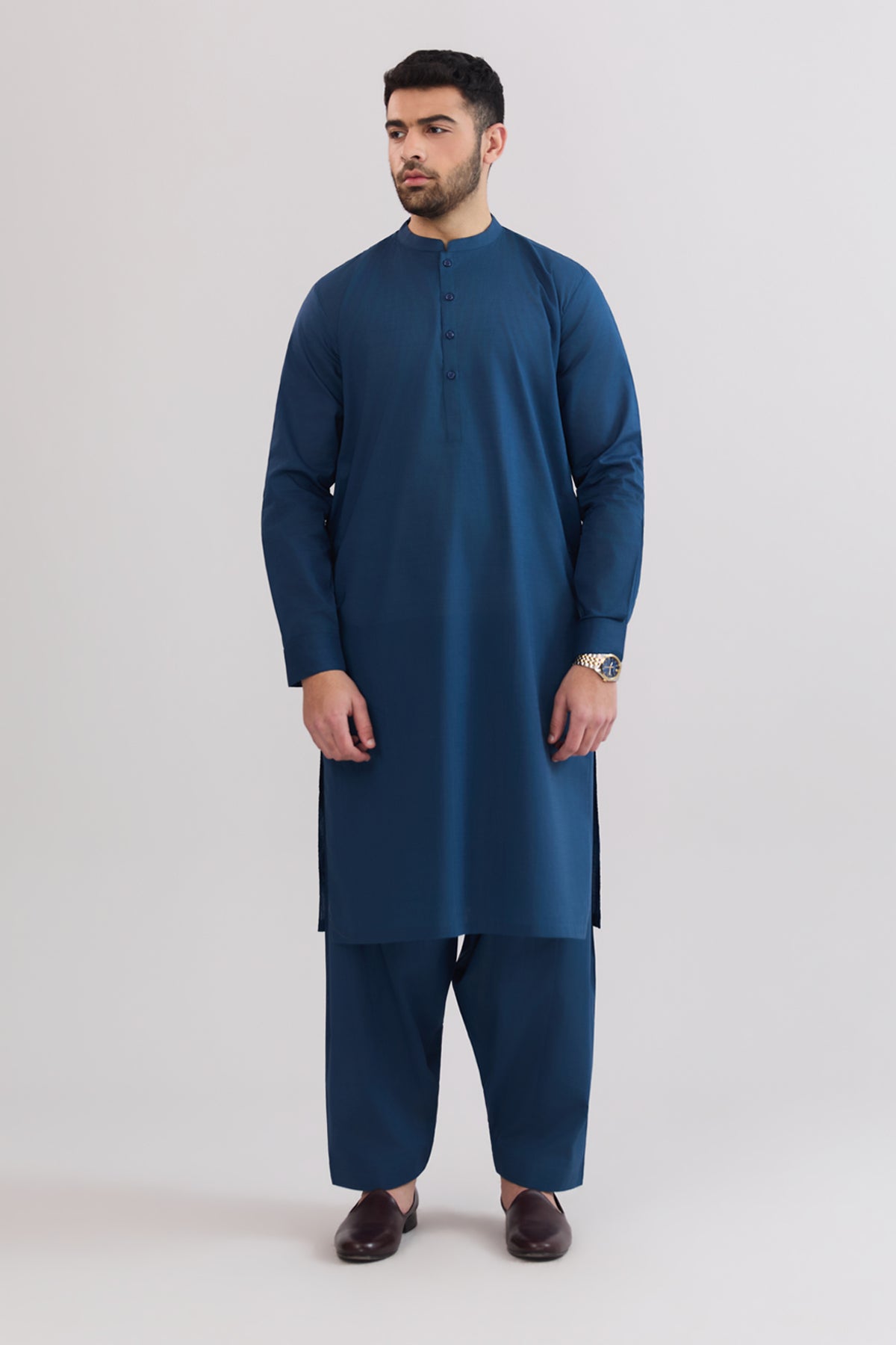 Men Band Collar Suit - SMS809225 - Shop Now at Shahnameh