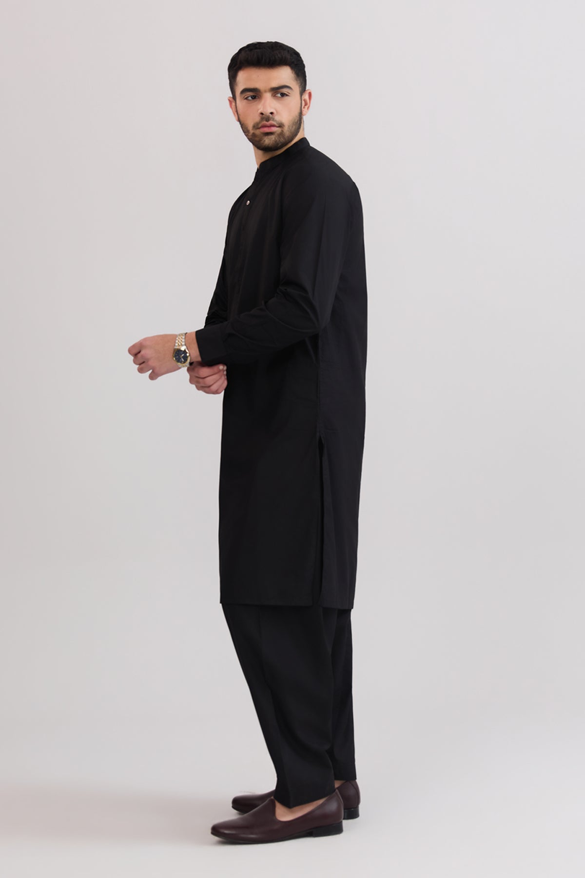 Men Band Collar Suit - SMS813225 - Shop Now at Shahnameh