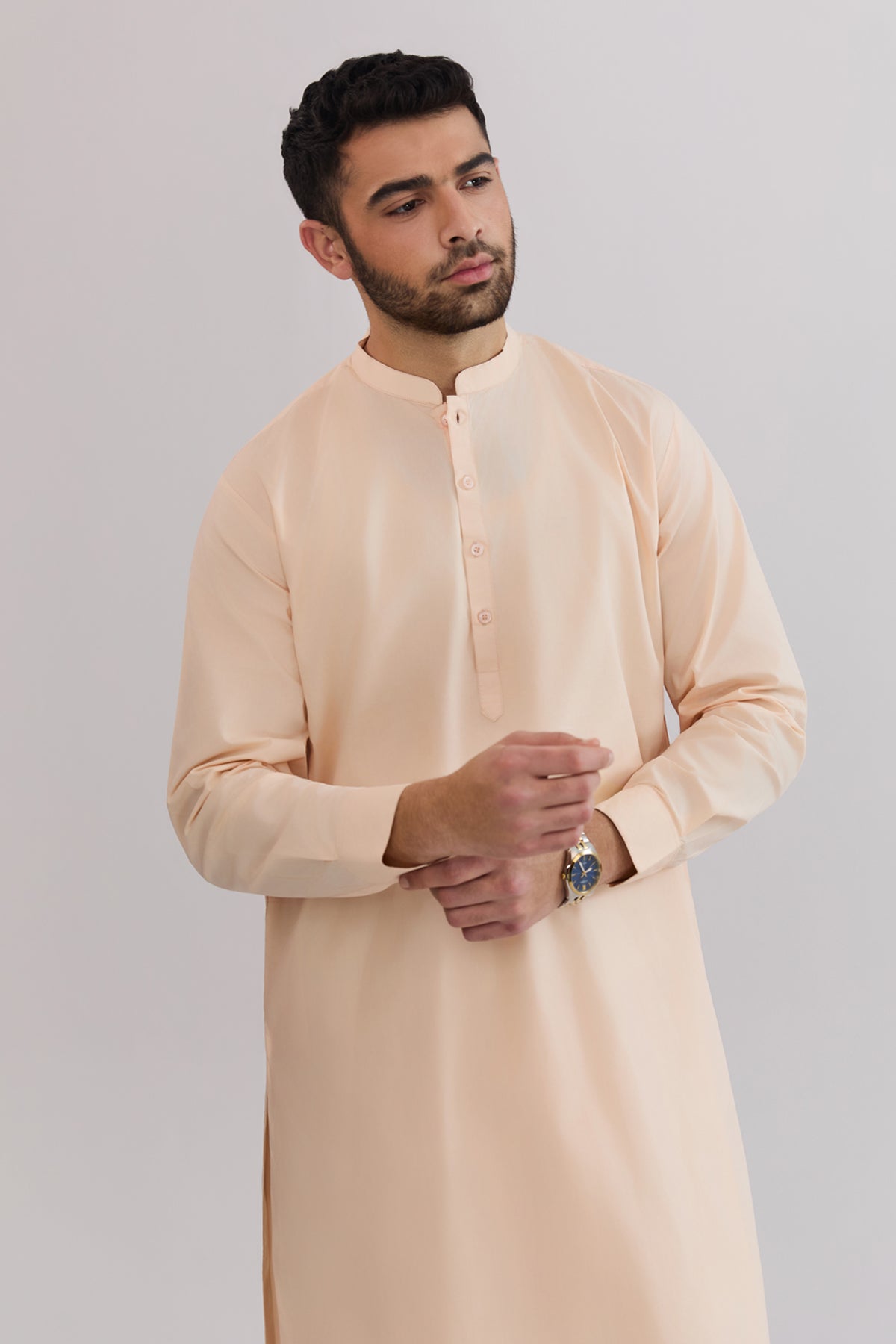 Men Band Collar Suit - SMS822225 - Shop Now at Shahnameh