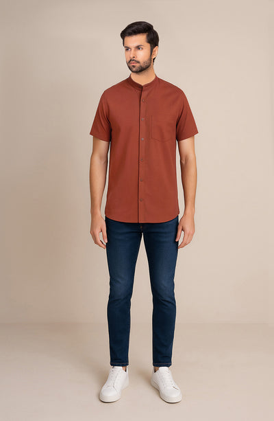 Men's Mandarin Collar Shirt - SWS703D125