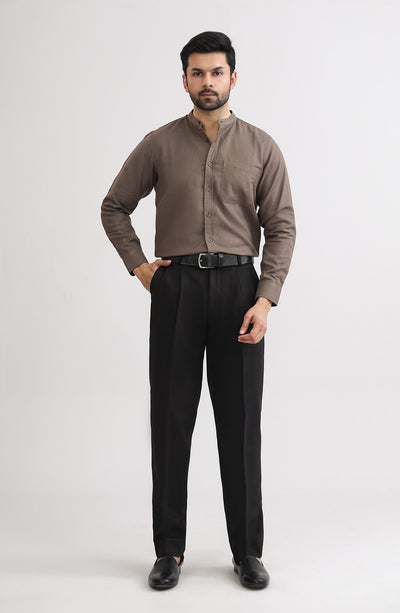 Band Collar Shirt - SMSH204425