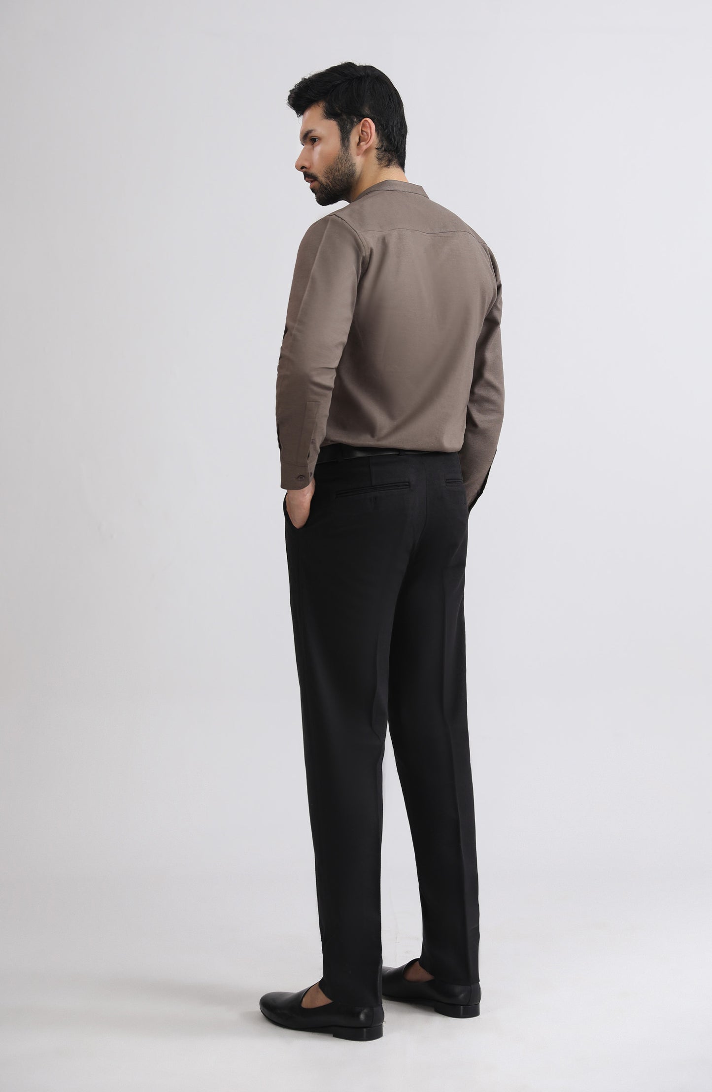 Band Collar Shirt - SMSH204425