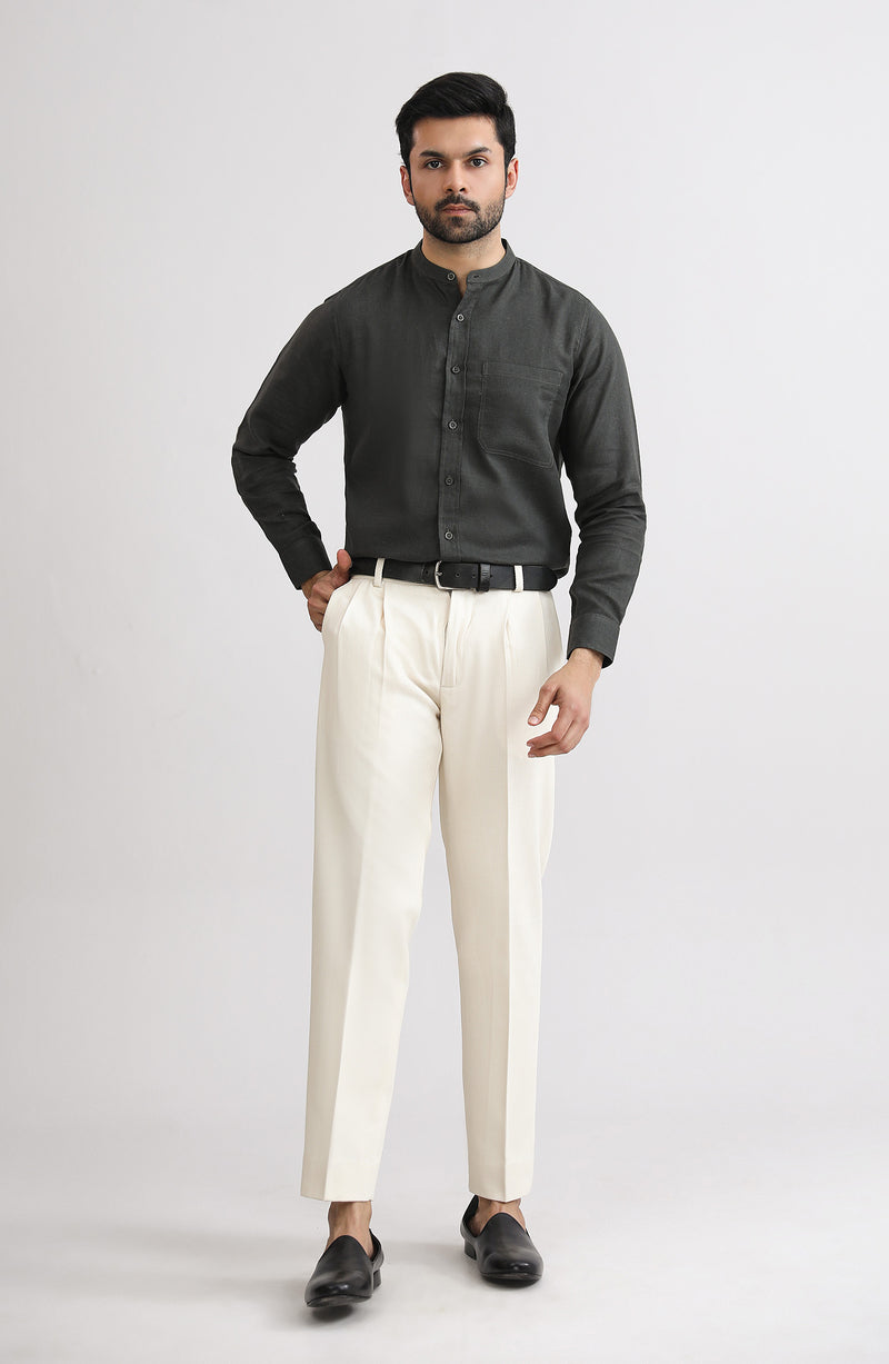 Band Collar Shirt - SMSH205425 - Shop Now at Shahnameh