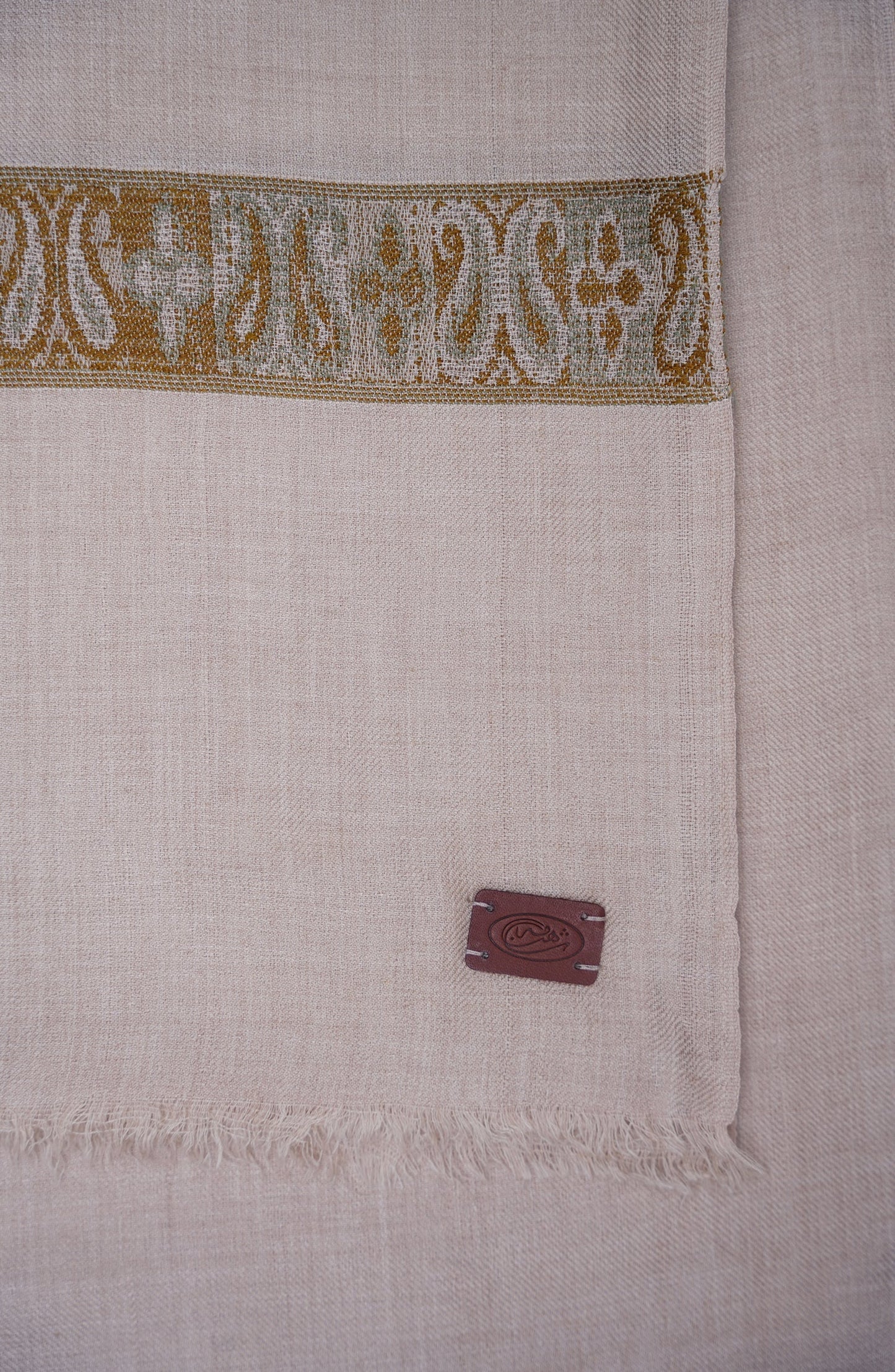 Beige Fine Wool Shawl - Shop Now at Shahnameh