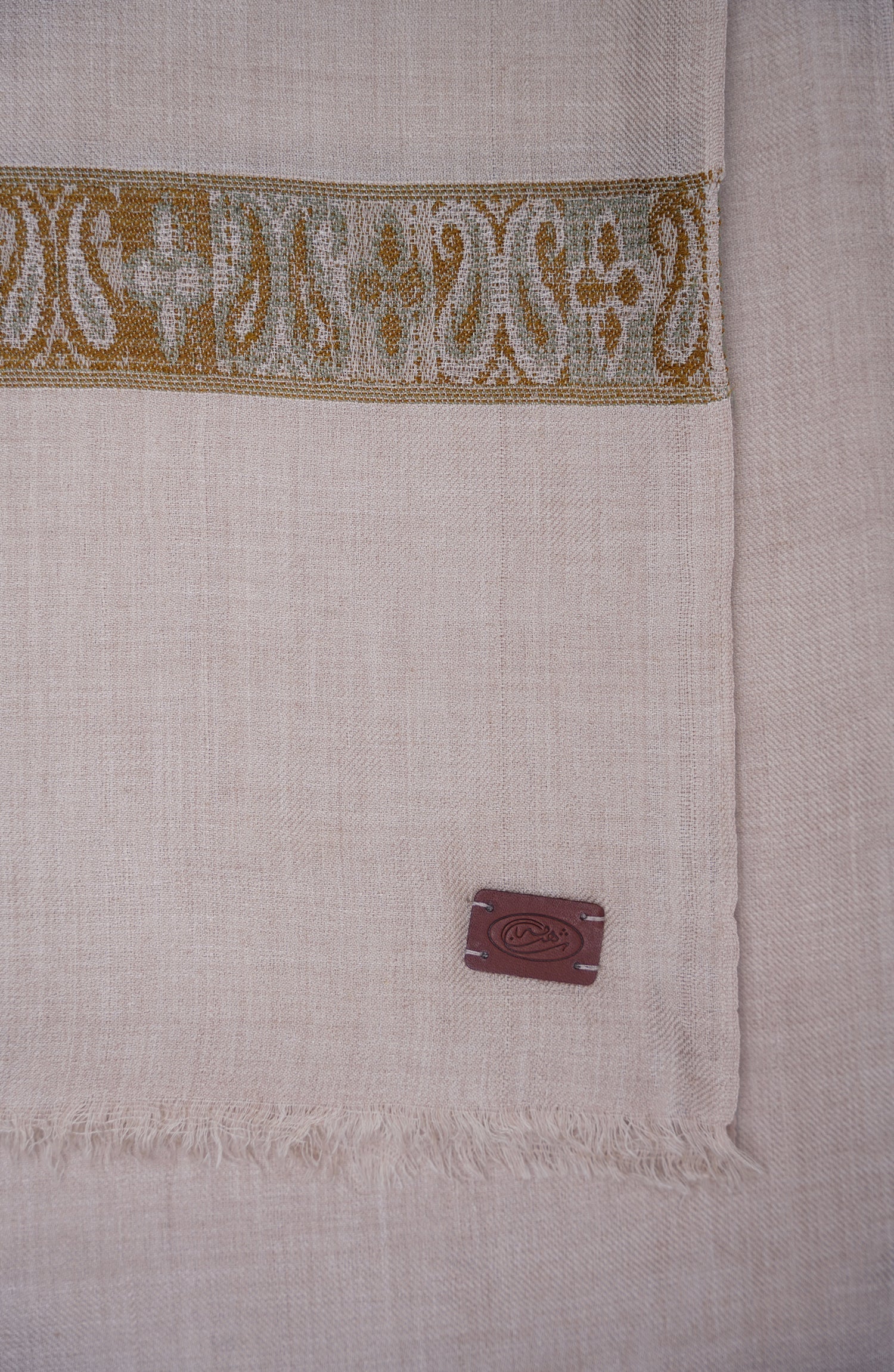 Beige Fine Wool Shawl - Shop Now at Shahnameh