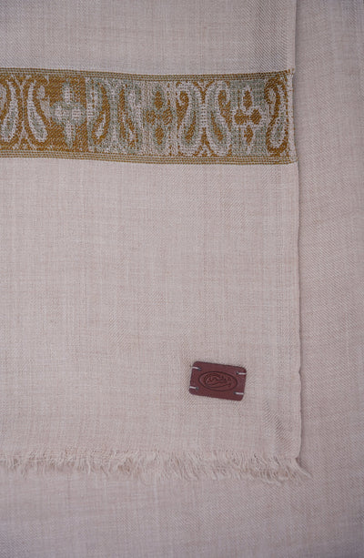 Beige Fine Wool Shawl - Shop Now at Shahnameh