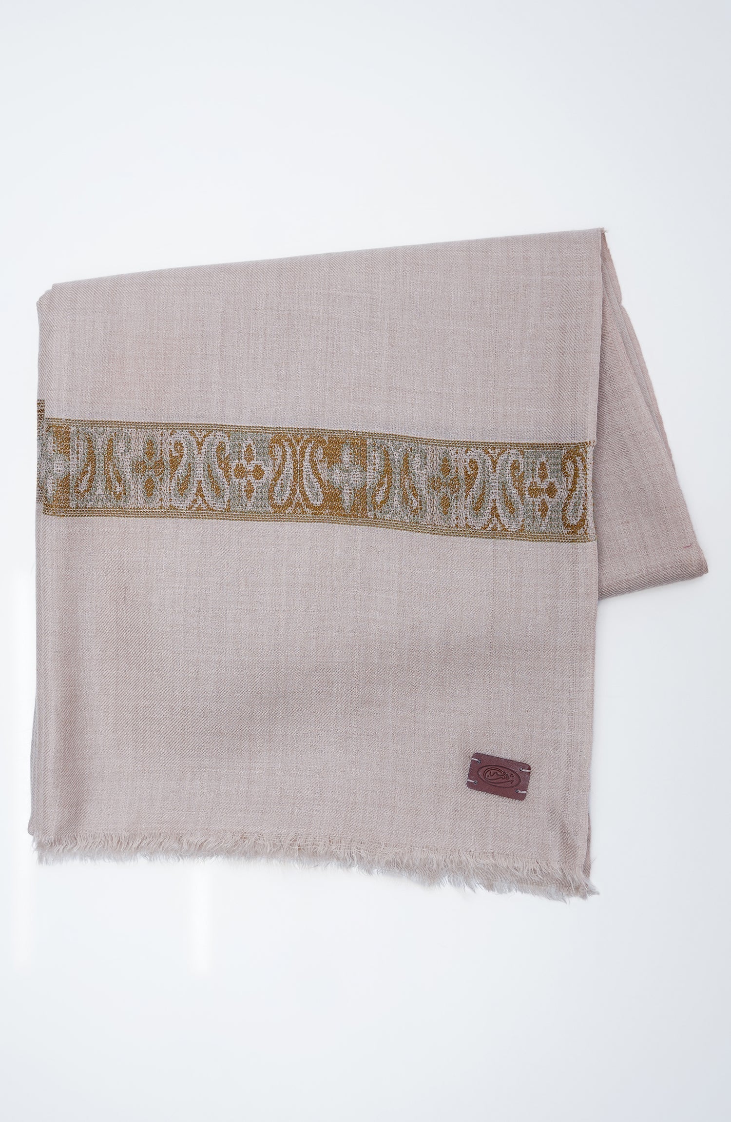 Beige Fine Wool Shawl - Shop Now at Shahnameh