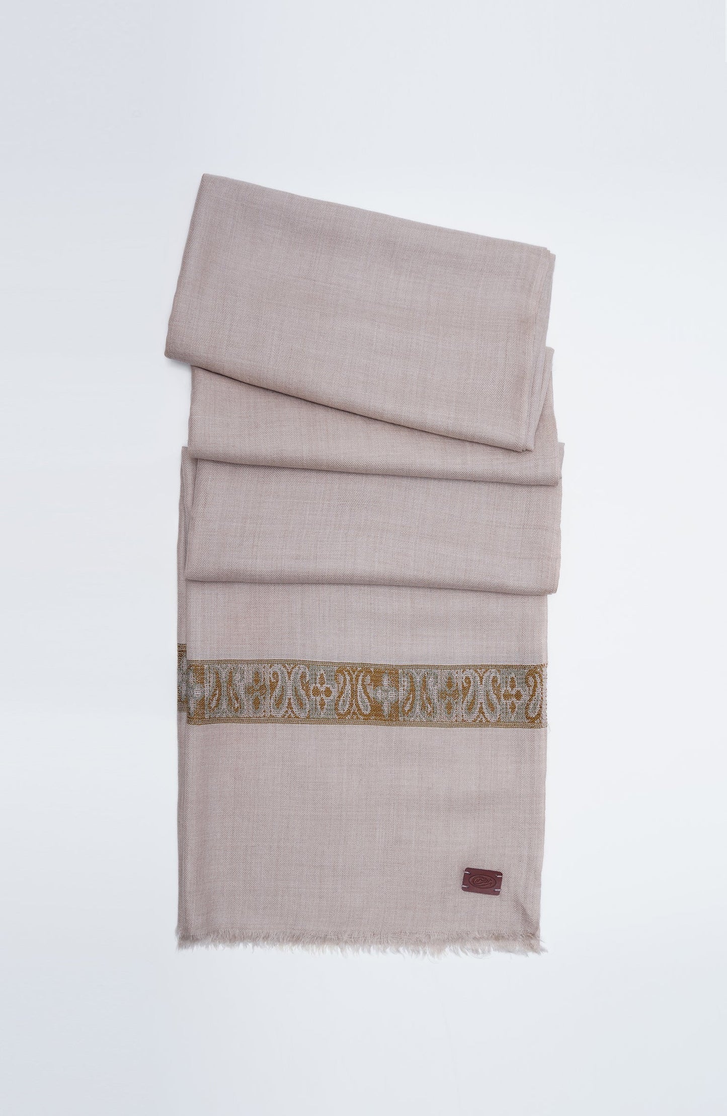Beige Fine Wool Shawl - Shop Now at Shahnameh