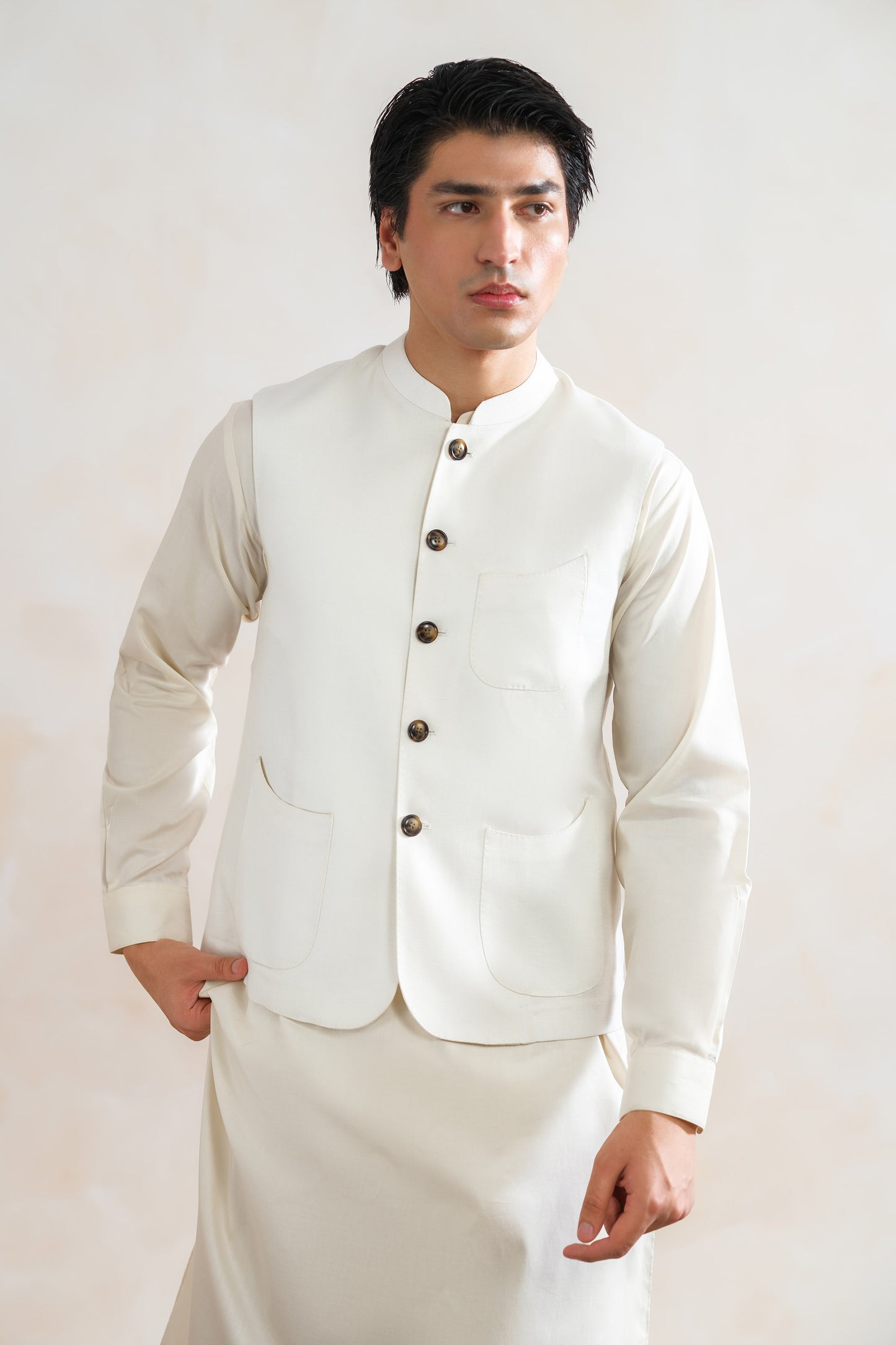 Cotton Linen Waistcoat - SMWC300126